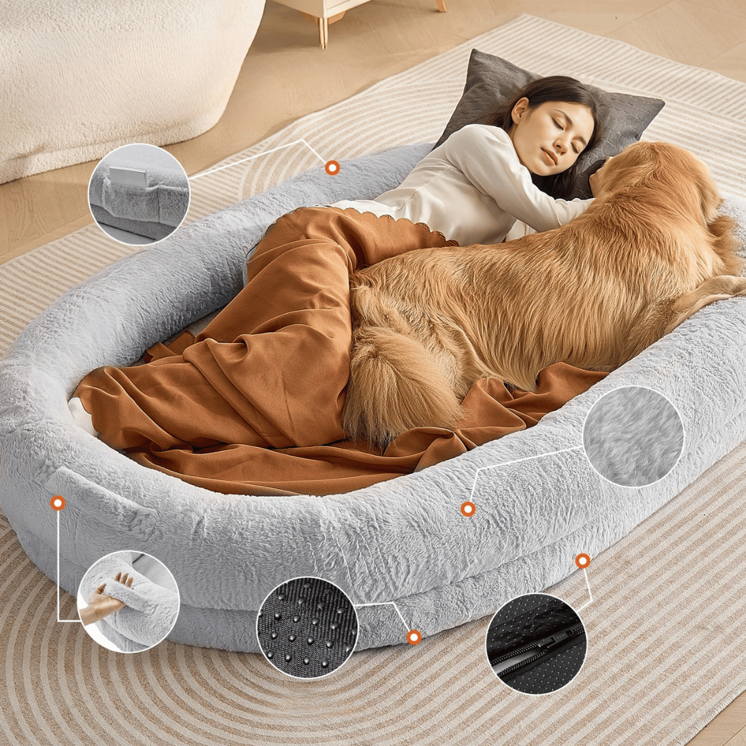 Calming Human Dog Bed for Adults & Pet Snuggles 6