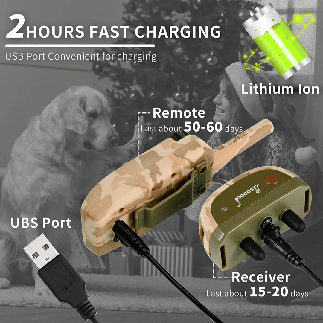 Camouflage 600m Waterproof Dog Training Collar with Remote Control 10