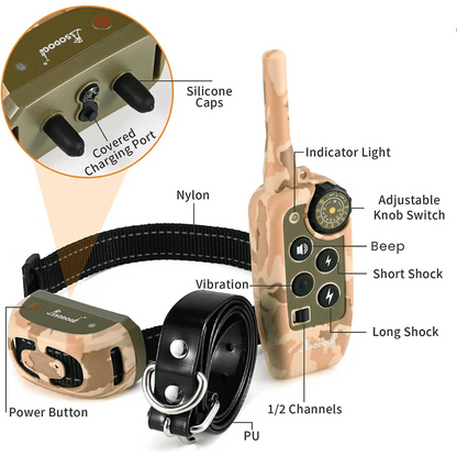 Camouflage 600m Waterproof Dog Training Collar with Remote Control 12