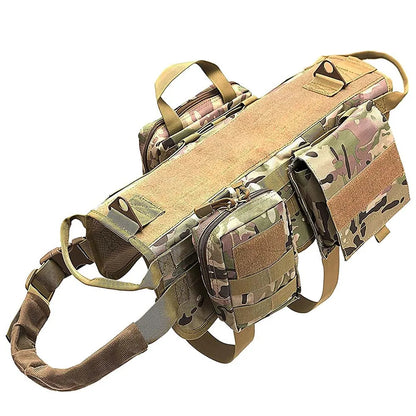 Tactical Military-Style Dog Harness Training Vest with Detachable Pouches 3