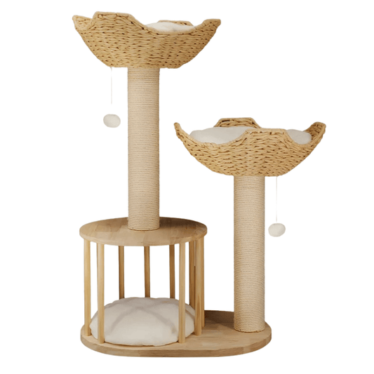 Cat Tree Tower with Nap Nest, Baskets & Scratching Post 1