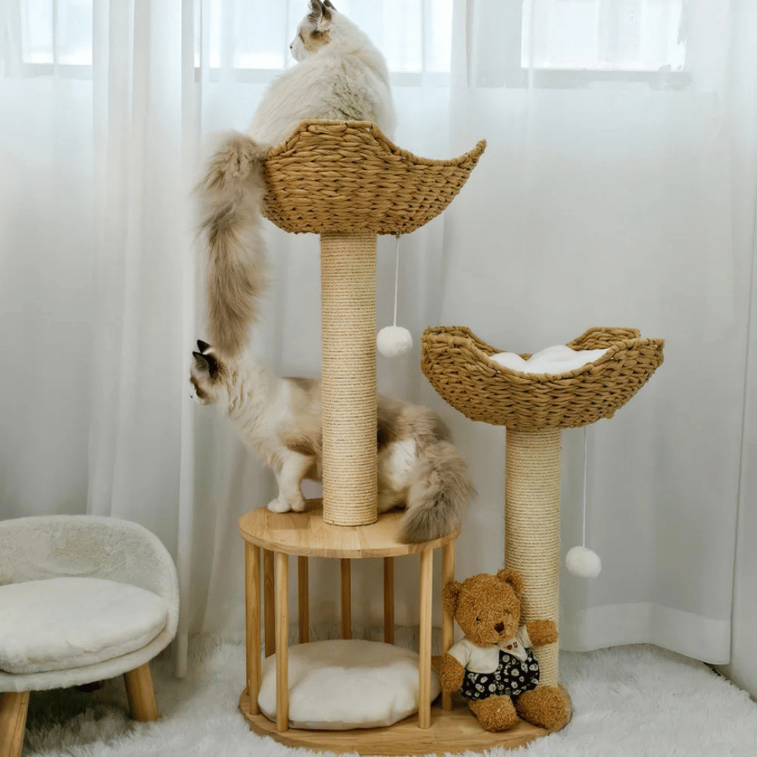 Cat Tree Tower with Nap Nest, Baskets & Scratching Post 11