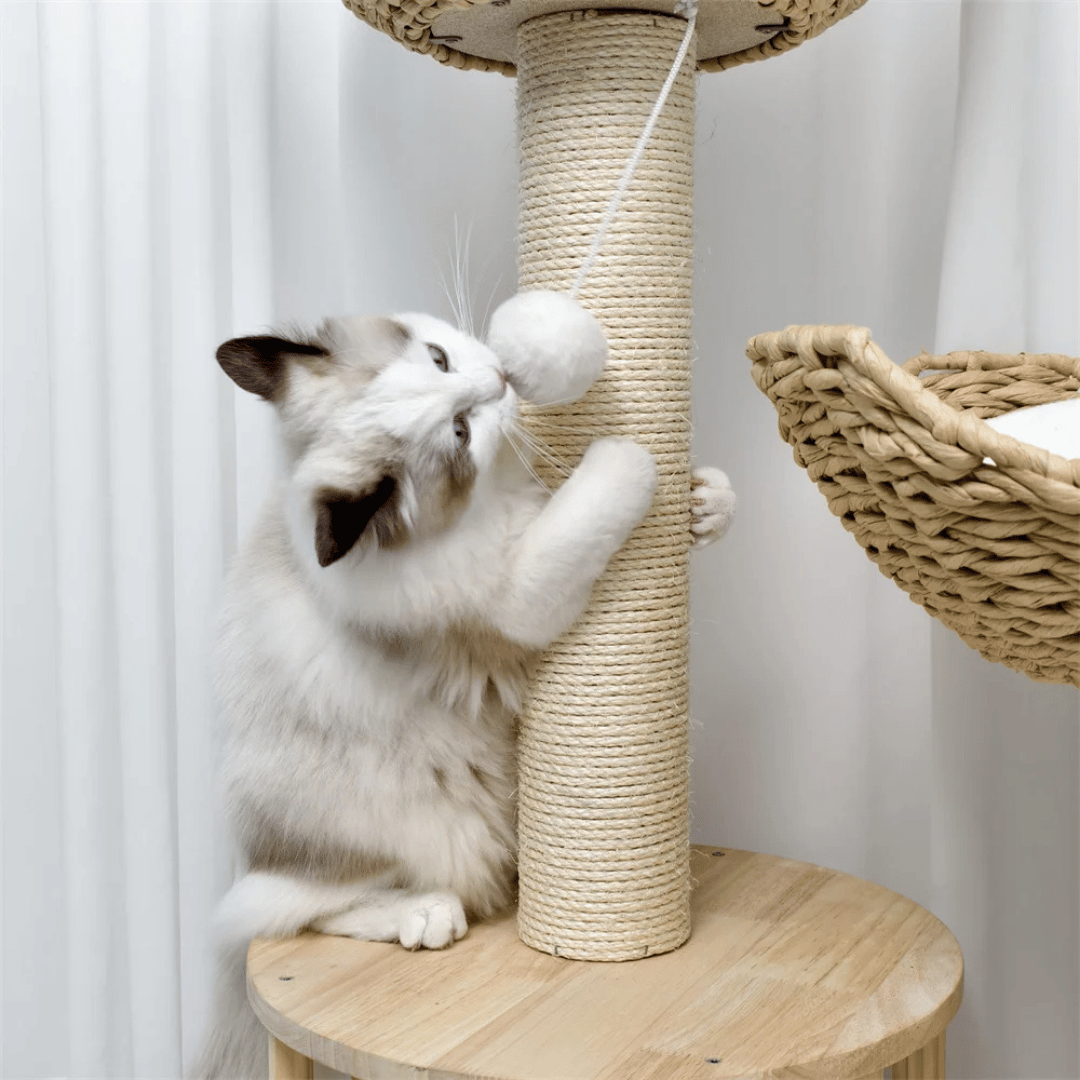 Cat Tree Tower with Nap Nest, Baskets & Scratching Post 12