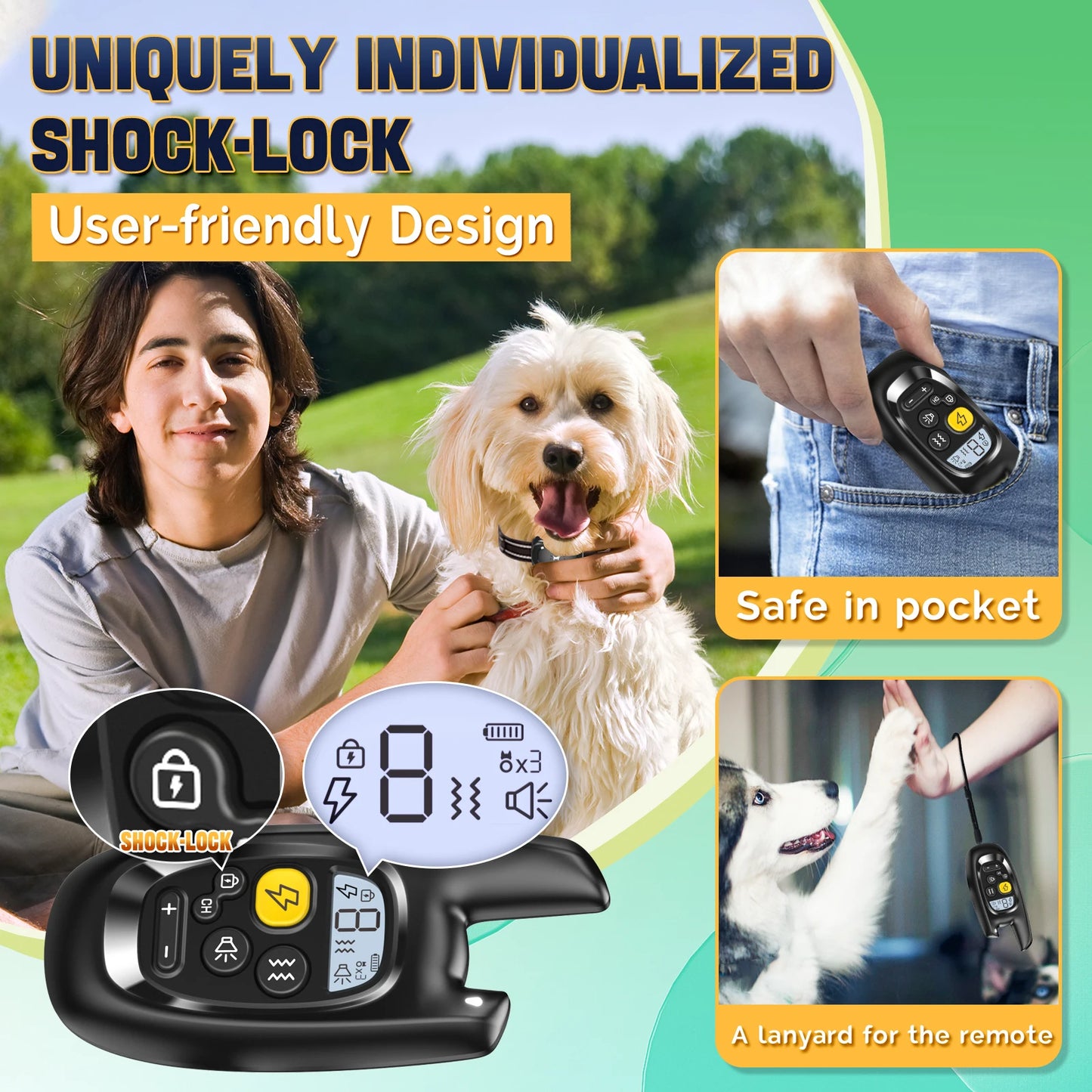 Customisable Dog Shock Collar for Safe-Static Anti-Bark Training 2