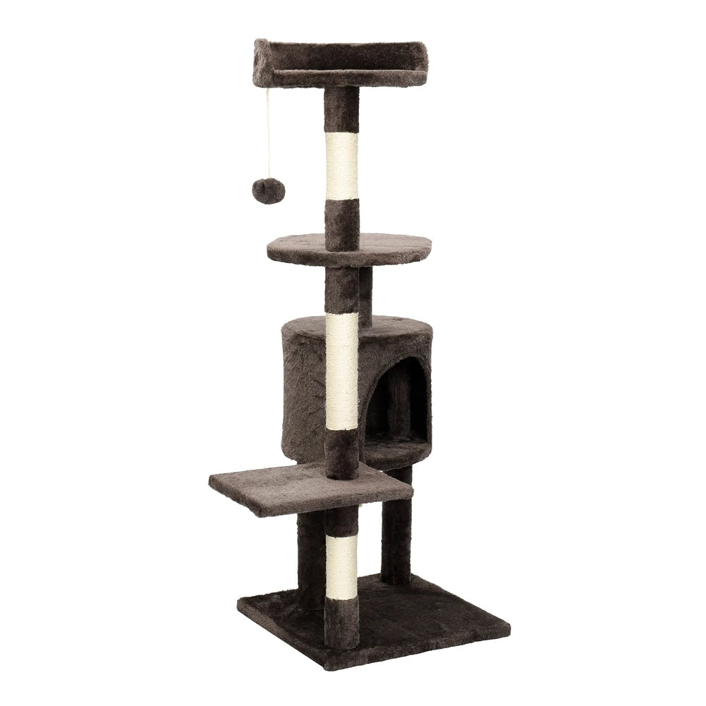 Dark Brown Multi-Level Perch Cat Tree with Condo & Scratching Post 5