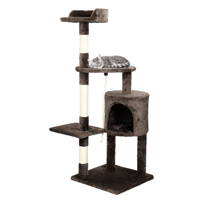 Dark Brown Multi-Level Perch Cat Tree with Condo & Scratching Post 6