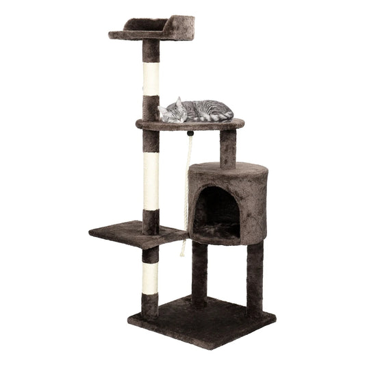 Dark Brown Multi-Level Perch Cat Tree with Condo & Scratching Post 6