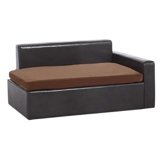 Deluxe Faux Leather Dog Sofa Bed with Storage 1