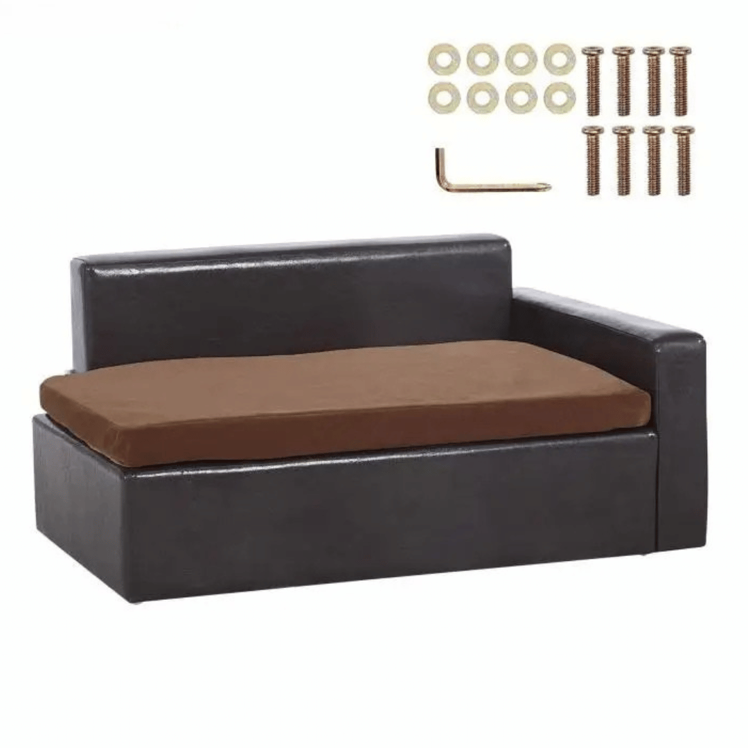 Deluxe Faux Leather Dog Sofa Bed with Storage 4