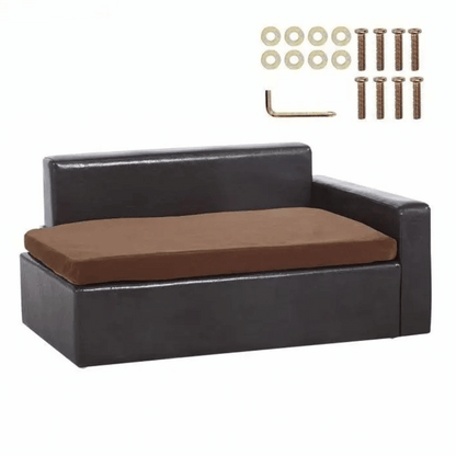 Deluxe Faux Leather Dog Sofa Bed with Storage 4