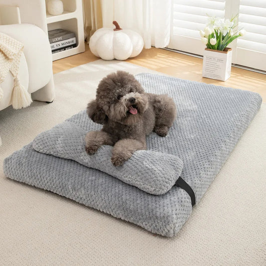 Dream-Pillow Calming Dog Bed with Plush Washable Cover 1
