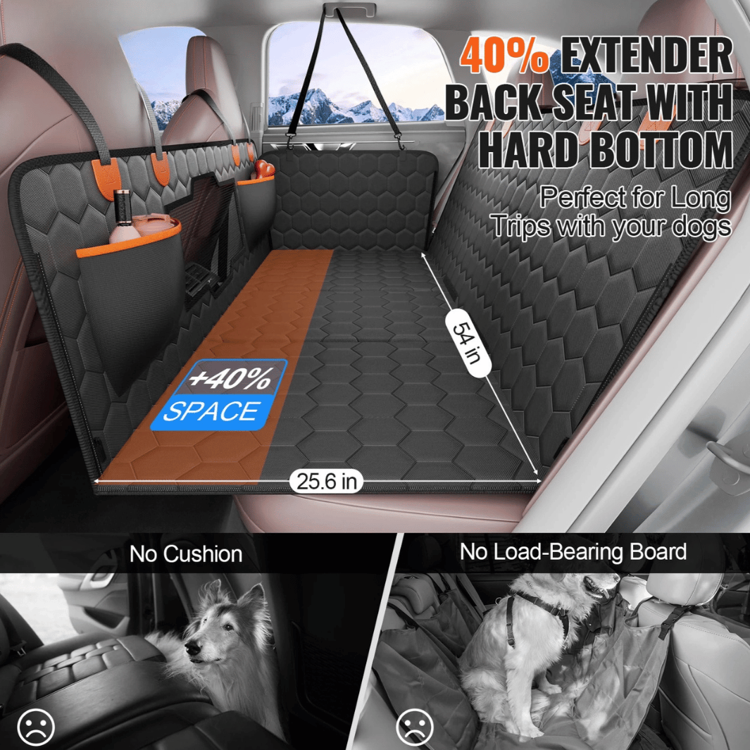 Sturdy & Extended Base Dog Car Seat Cover for Back Seats 9
