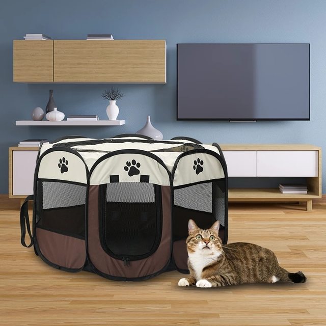 Foldable Pet Playpen Tent for Cats, Puppies & Small Dogs 3