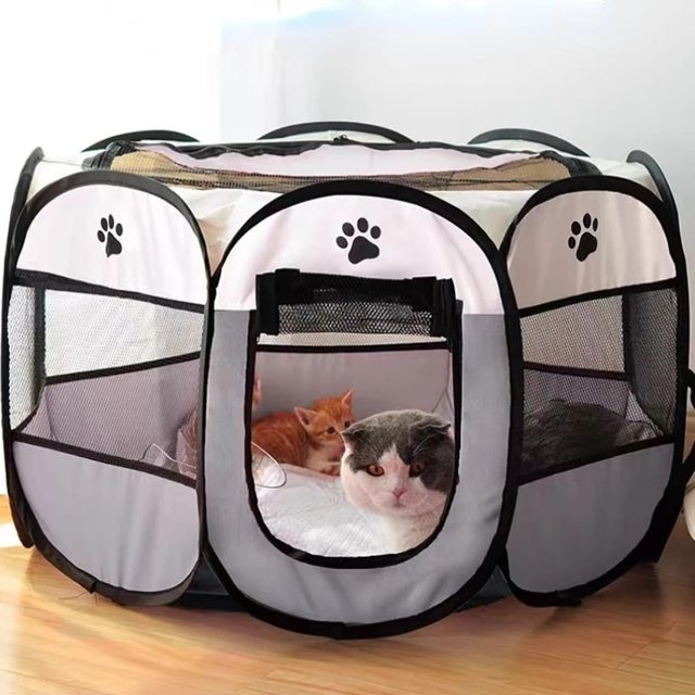 Foldable Pet Playpen Tent for Cats, Puppies & Small Dogs 4