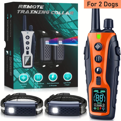 Night-Safe Flashlight Dog Training Collar & Remote Control up to 1000m