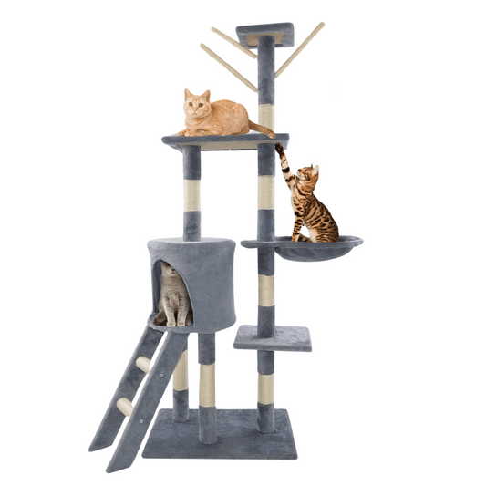 Fun Cat Climbing Tower with Plush Nest, Perches & Scratching Posts 1