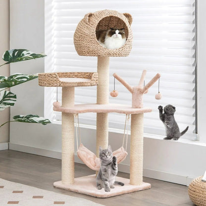 Fun Cat Tree Tower with Perch, Nest & Hammock 1