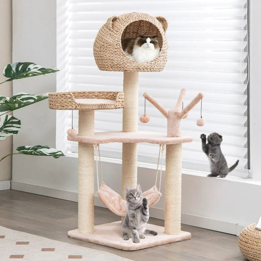 Fun Cat Tree Tower with Perch, Nest & Hammock 1
