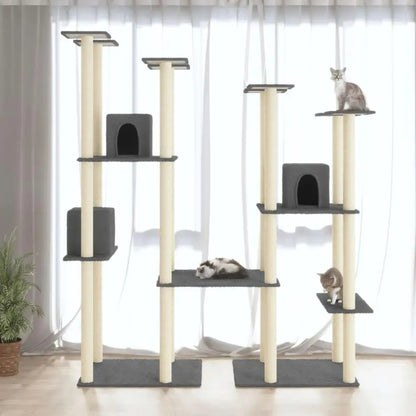 Giant 5ft 9in Tall Cat Tree with Plush Condos, Perches & Scratching Posts 6