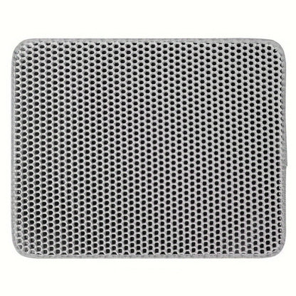 Honeycomb-Style Cat Litter Box Mat with Waterproof Double Layer to Trap Litter & Moisture