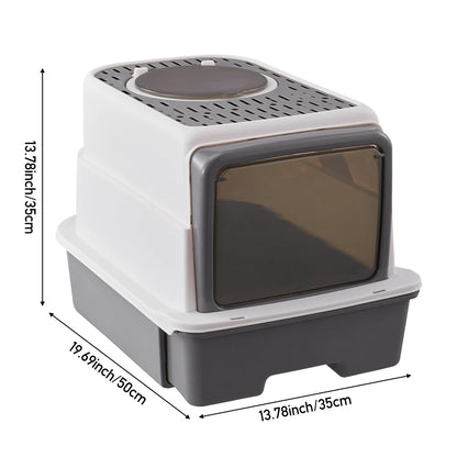 Enclosed Cat Litter Box with UV Lamp for Sterilizing & Deodorizing | Includes Tray Drawer & Scoop