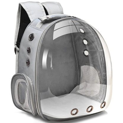 Space Capsule Cat Backpack with Transparent Dome | Ventilated Travel Carrier for Pets