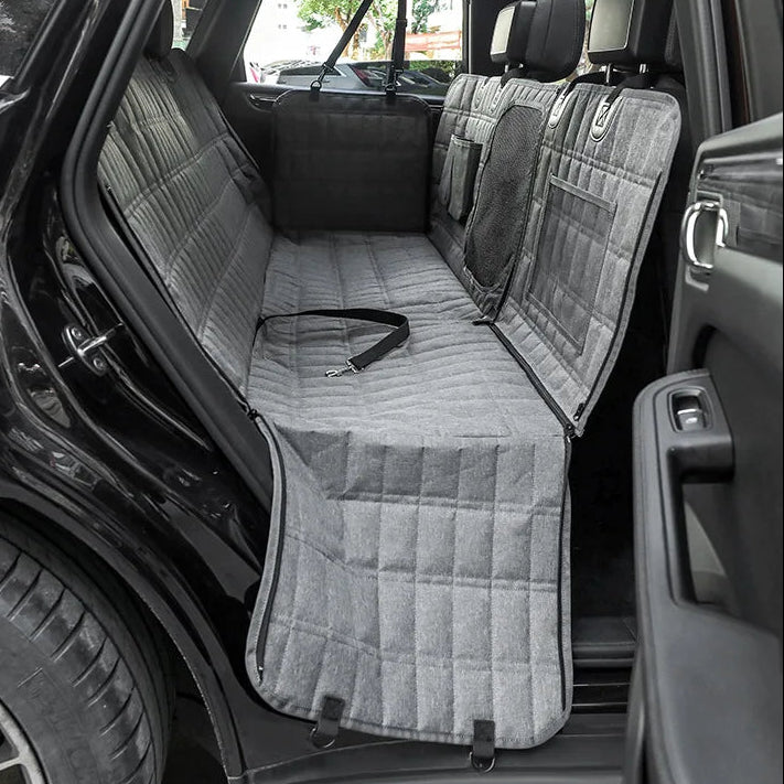 Dog Back Seat Cover | Waterproof Car Seat Protector for Dogs | Non-Slip, Side Flaps & Storage Pockets | Cars, SUVs & 4x4s