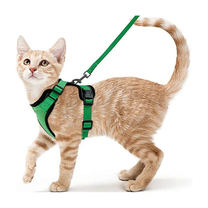 Easy-On-&-Off Soft Mesh Cat Harness & Leash Set 1