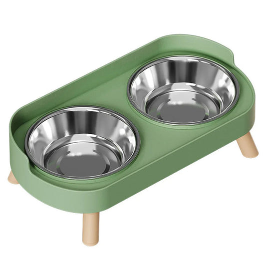 Raised Stand Stainless Steel Double Pet Food Bowls