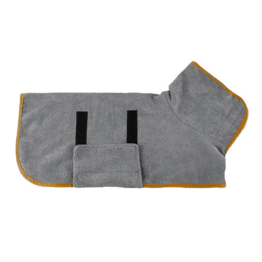 Super Absorbent Dog Drying Robe with Velcro Fastening & Hand Towel Pocket | 365gsm Microfibre Quick-Dry Dog Bathrobe