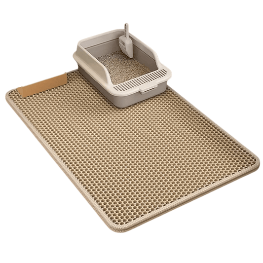 Double Layer Cat Litter Mat | Honeycomb Litter Trapping Design | Waterproof Non-Slip Base | Washable EVA