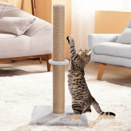 Light Grey Plush Cat Scratching Post 1
