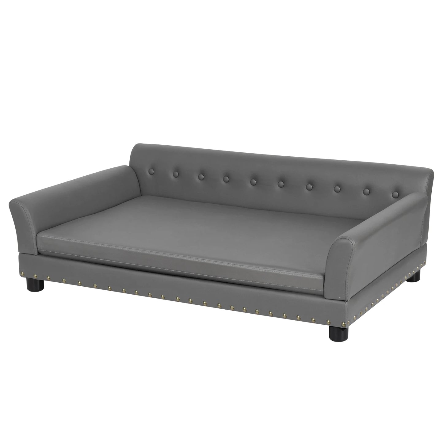 Luxury Faux Leather Dog Sofa Bed for Large & XL Dogs 2