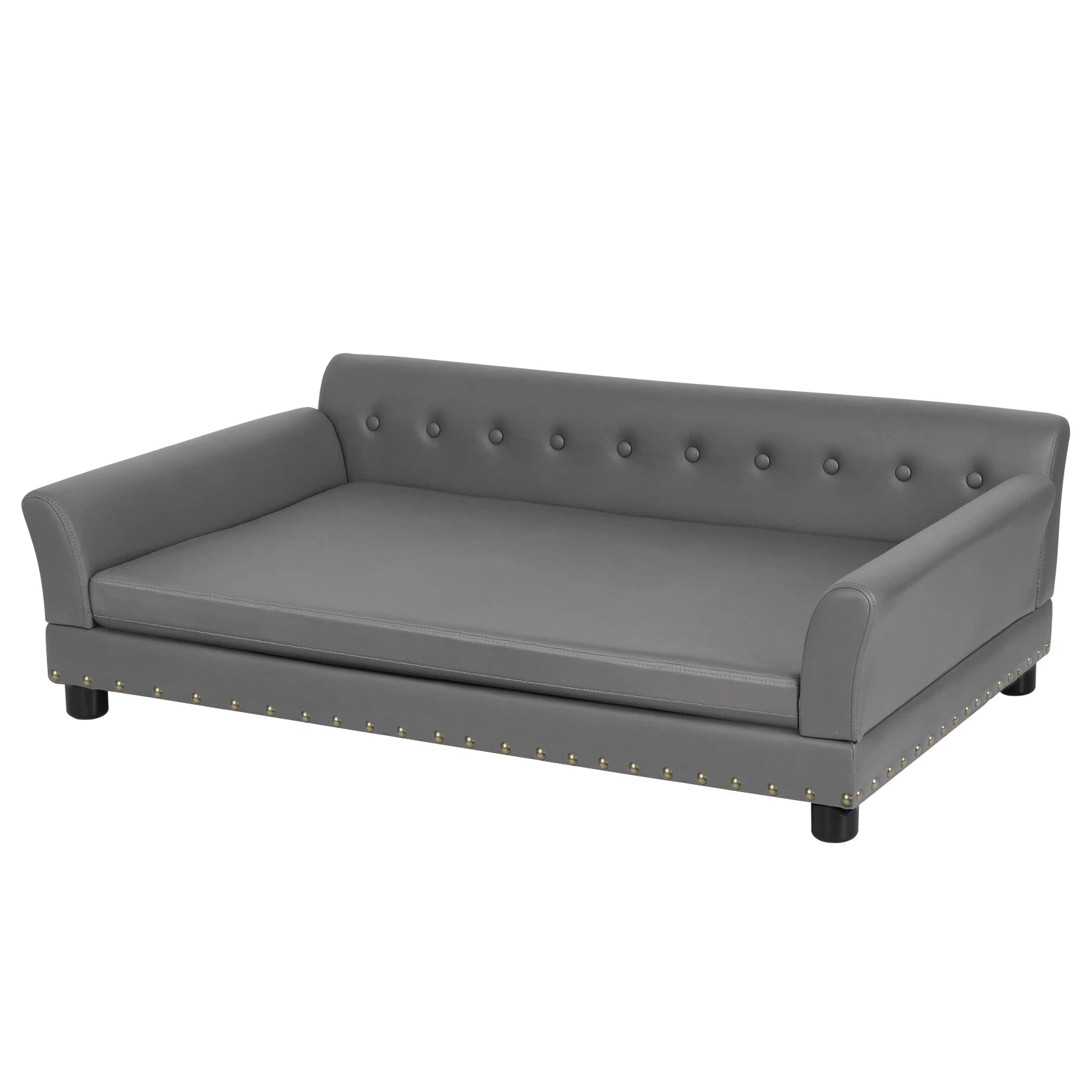 Luxury Faux Leather Dog Sofa Bed for Large & XL Dogs 2