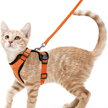 Easy-On-&-Off Soft Mesh Cat Harness & Leash Set 4