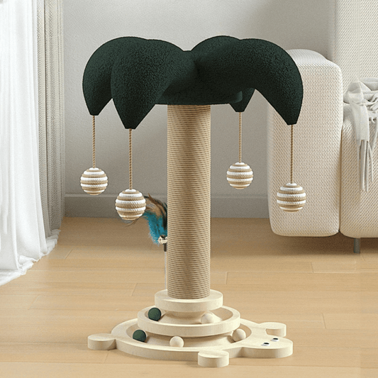 Pine Wood Cat Scratching Post for Interactive Play 1