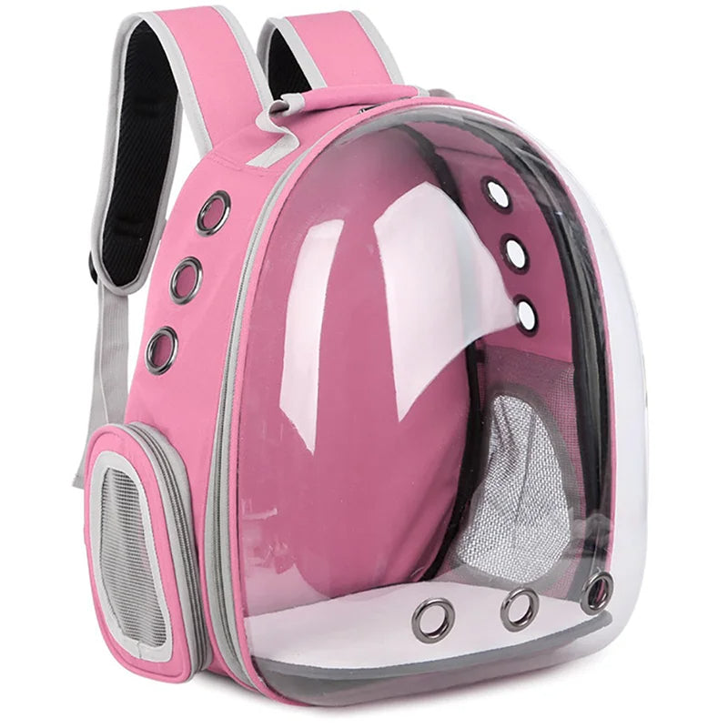Space Capsule Cat Backpack with Transparent Dome | Ventilated Travel Carrier for Pets
