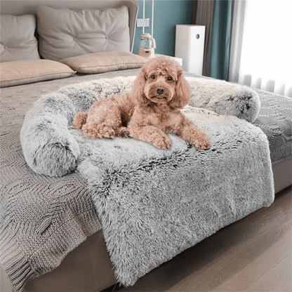 Plush Calming Dog Bolster Bed Furniture Protector 1