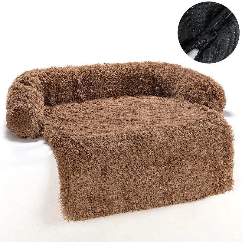 Plush Calming Dog Bolster Bed Furniture Protector 10