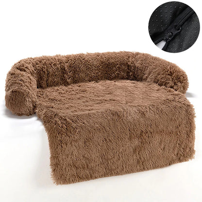 Plush Calming Dog Bolster Bed Furniture Protector 10