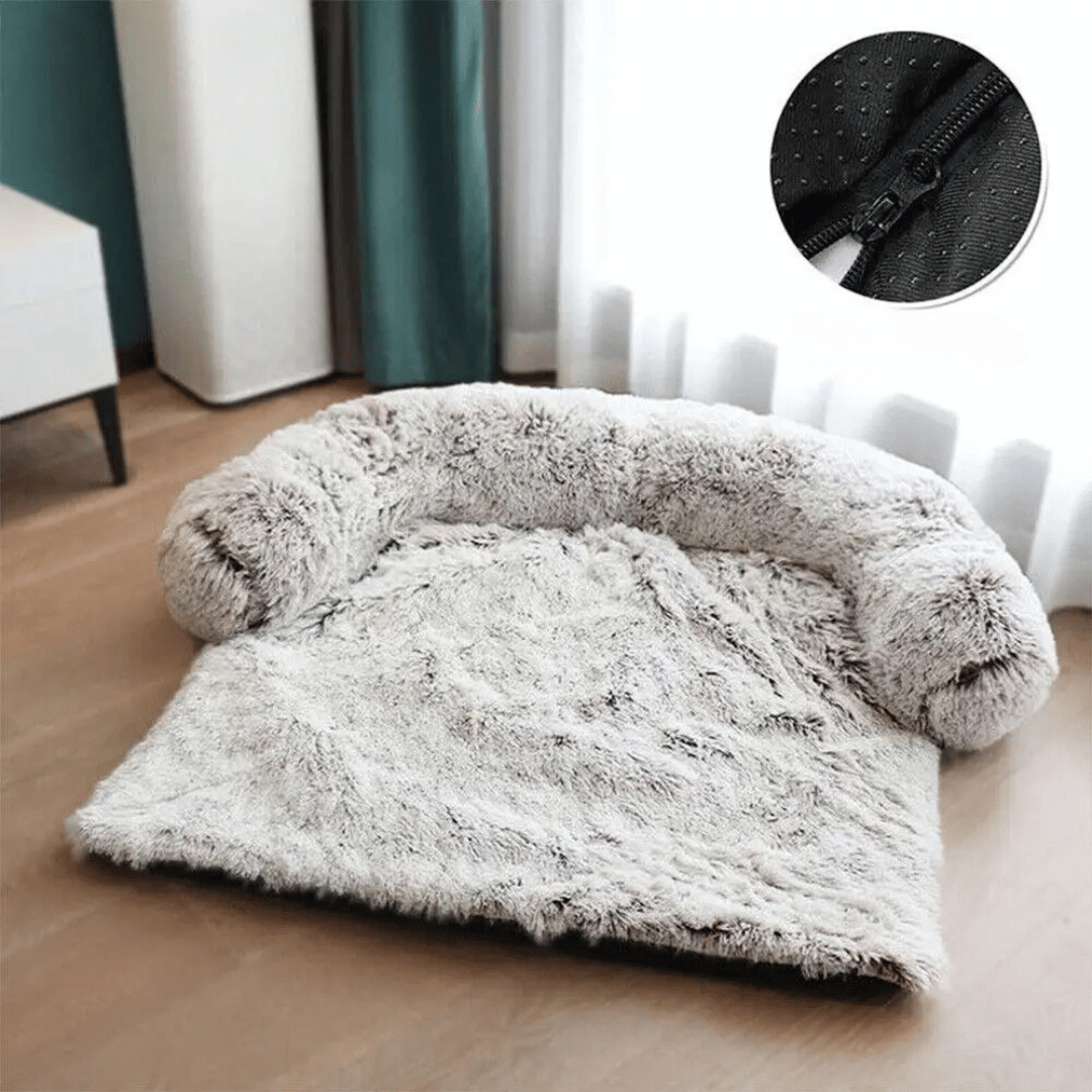Plush Calming Dog Bolster Bed Furniture Protector 4