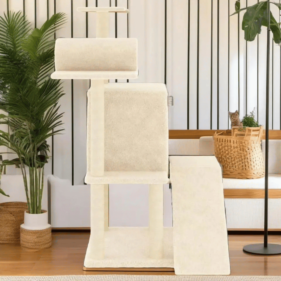 Plush Cat Tree Play Tower with Nest, Perches & Scratching Posts 4