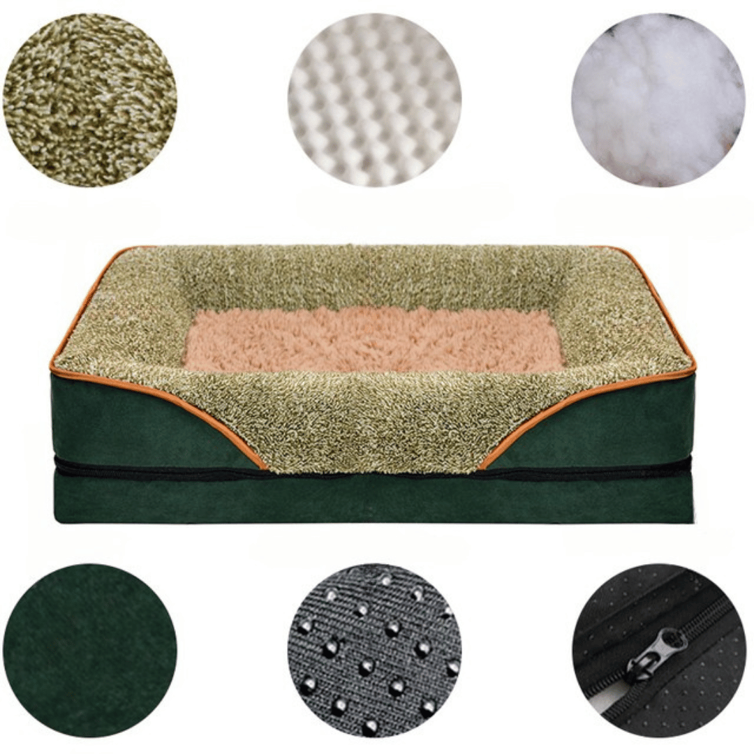 Premium Comfort & Calming Dog Bolster Bed with Zipper 7