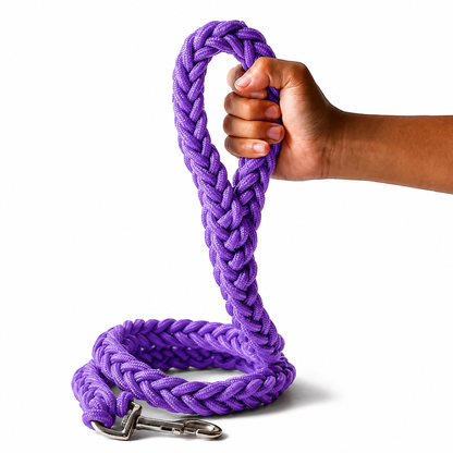 Extra Thick Braided Dog Lead for Large Dogs | Heavy Duty Wide Rope Leash up to 3cm Width