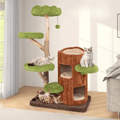Purr-Perch Cat Tree Tower with Multi-Level Condo Nests 1