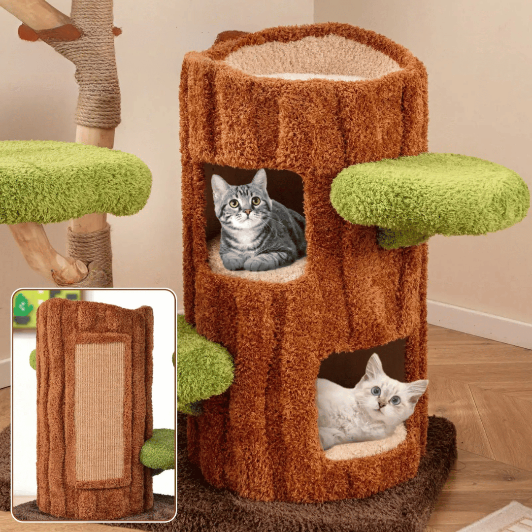 Purr-Perch Cat Tree Tower with Multi-Level Condo Nests 2