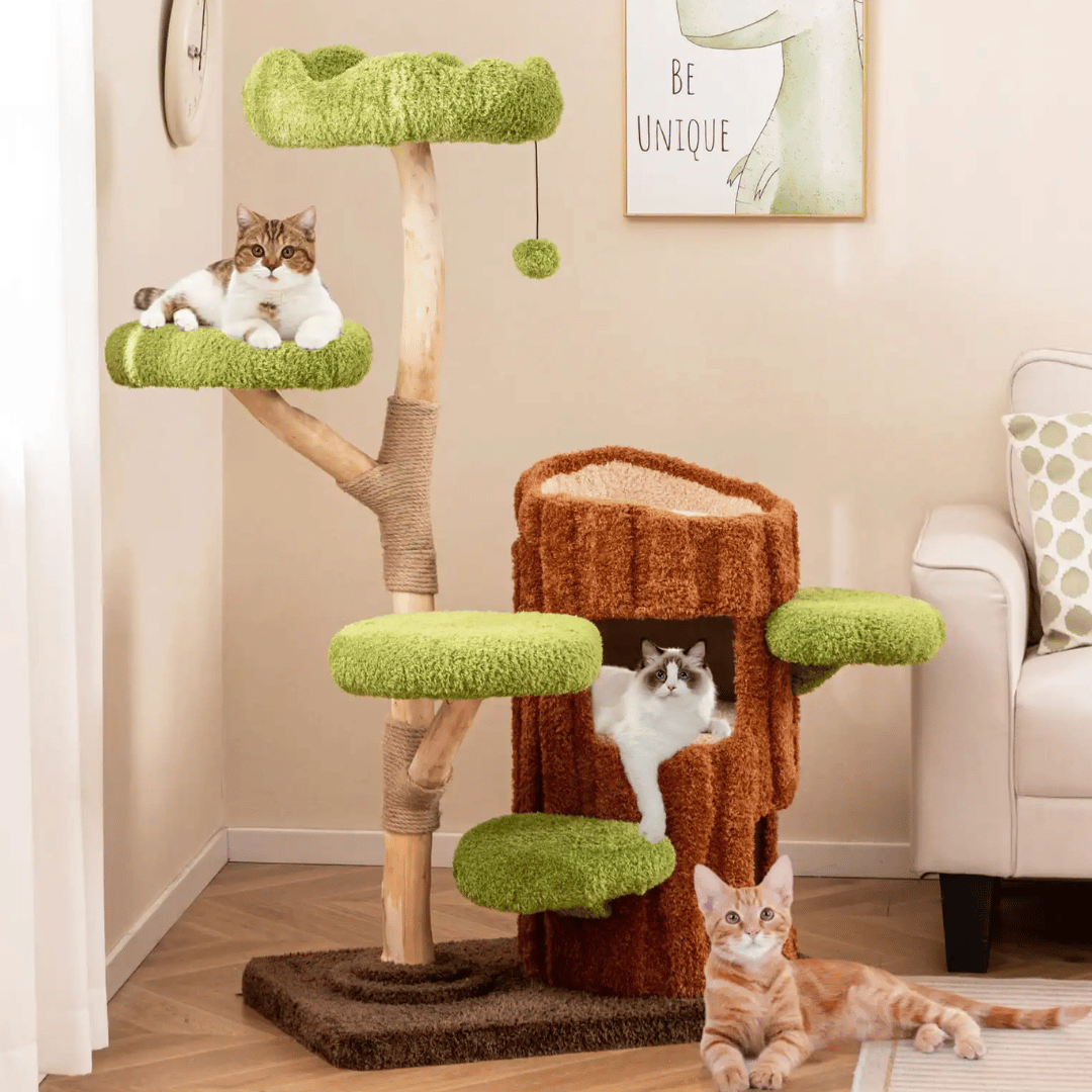 Purr-Perch Cat Tree Tower with Multi-Level Condo Nests 3