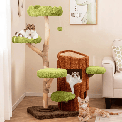 Purr-Perch Cat Tree Tower with Multi-Level Condo Nests 3