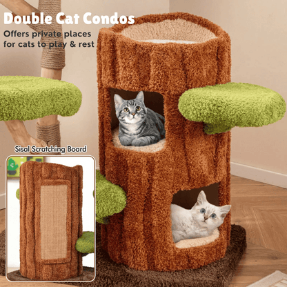 Purr-Perch Cat Tree Tower with Multi-Level Condo Nests 4