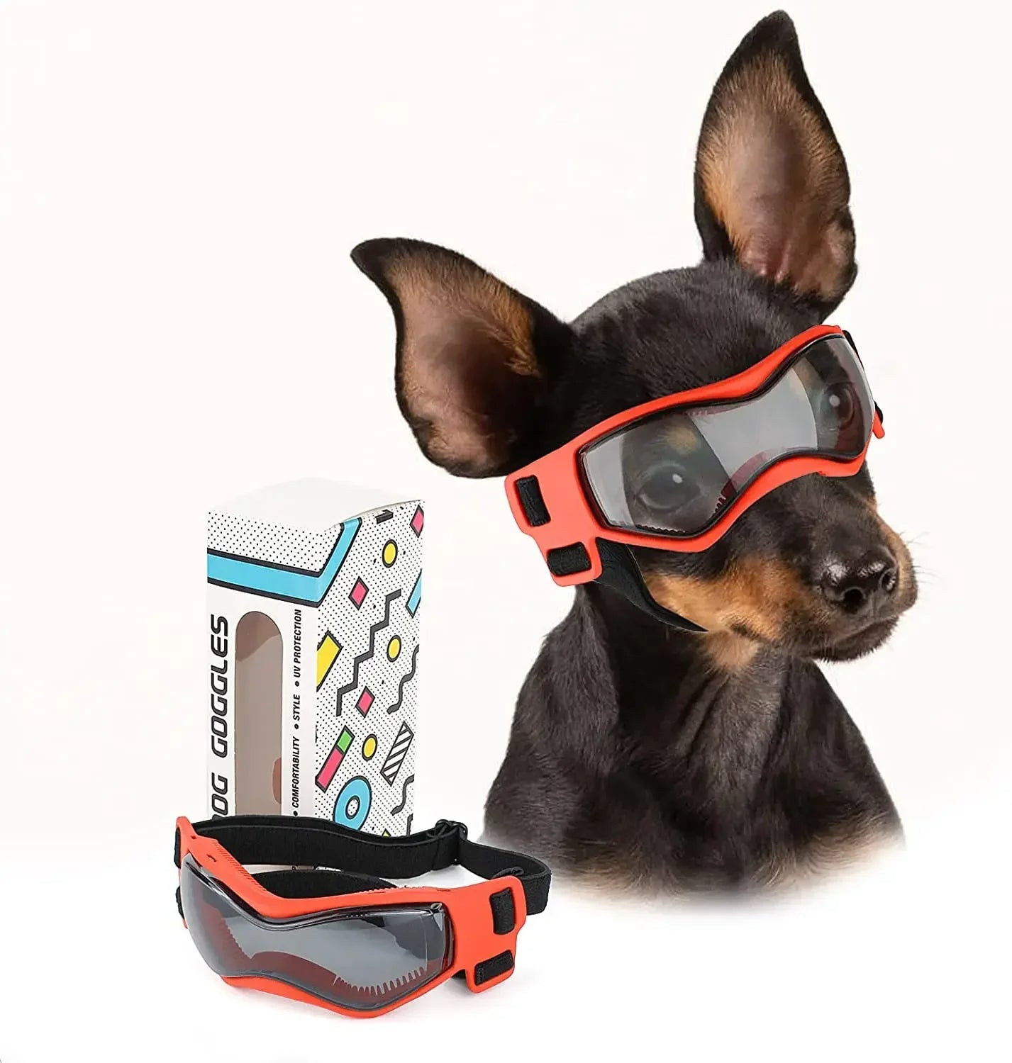 Small Breed Dog Goggles | Protective Dog Sunglasses for Wind & Sun
